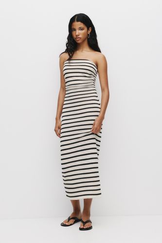 Robe Midi En Maille Rayée - Pull&Bear - Modalova