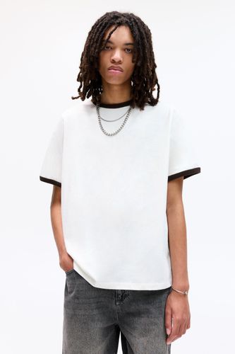 T-Shirt Manches Courtes Bord-Côte Contrasté - Pull&Bear - Modalova