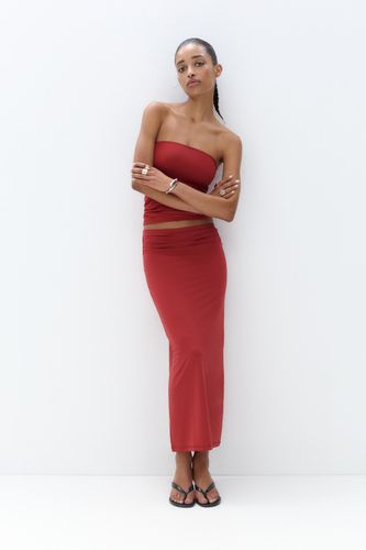 Jupe Midi En Polyamide Froncée - Pull&Bear - Modalova