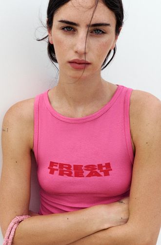 Débardeur Rose Imprimé - Pull&Bear - Modalova