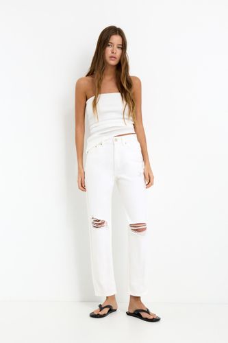 Jeans Mom Fit Déchirés - Pull&Bear - Modalova