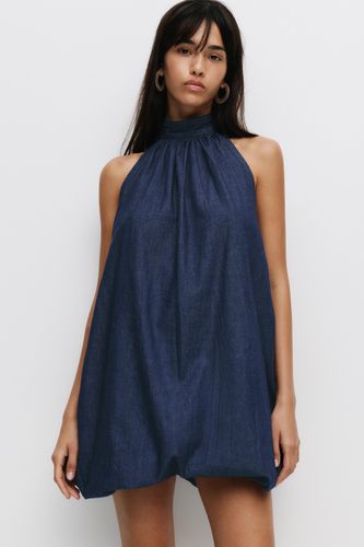 Robe Courte En Jean Ballon - Pull&Bear - Modalova