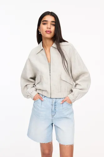 Veste Bomber 100 % Lin - Pull&Bear - Modalova