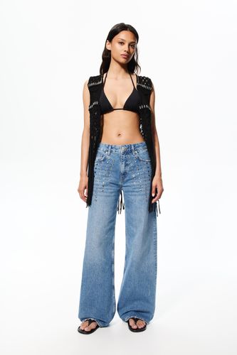 Jean Baggy Taille Moyenne Clous - Pull&Bear - Modalova