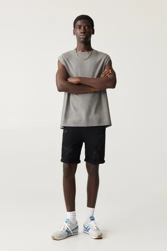 Short En Jean Déchiré - Pull&Bear - Modalova