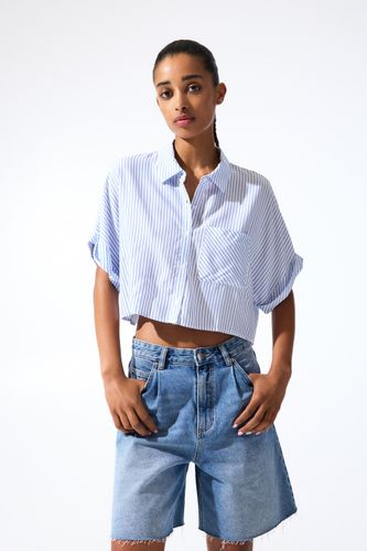 Chemise Cropped À Rayures - Pull&Bear - Modalova