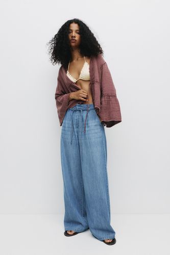 Jean Wide Leg À Cordon - Pull&Bear - Modalova