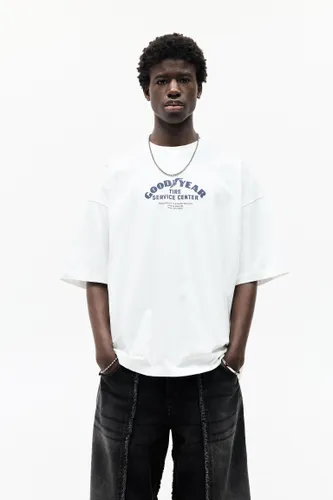 T-Shirt Blanc Goodyear - Pull&Bear - Modalova