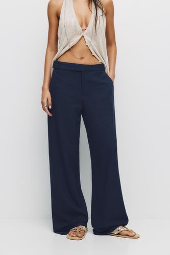 Pantalon Droit En Lin - Pull&Bear - Modalova
