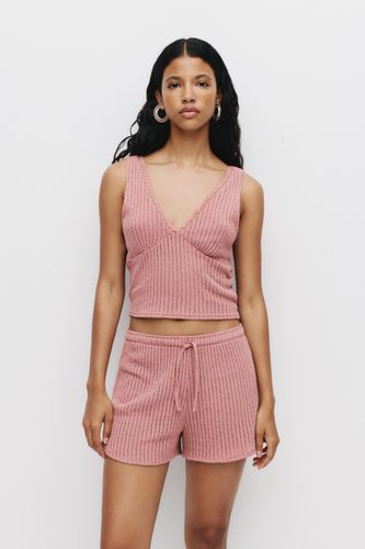 Short En Maille Ajourée - Pull&Bear - Modalova