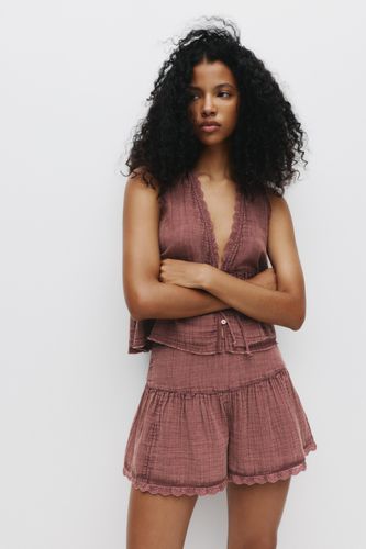 Jupe-Culotte Rustique À Dentelle - Pull&Bear - Modalova