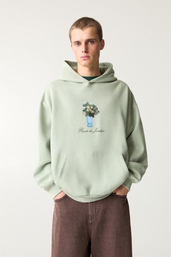 Sweat À Capuche Fleurs De Jardin - Pull&Bear - Modalova