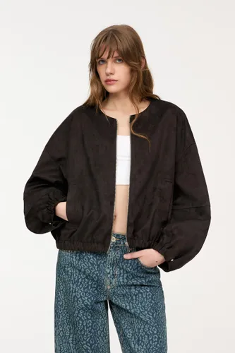 Veste Bomber Bouffante En Suédine - Pull&Bear - Modalova