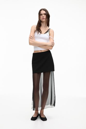 Jupe Midi En Organza - Pull&Bear - Modalova