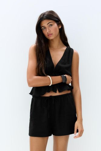 Short Rustique En Lin - Pull&Bear - Modalova
