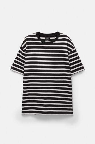 T-Shirt Noir Rayures - Pull&Bear - Modalova