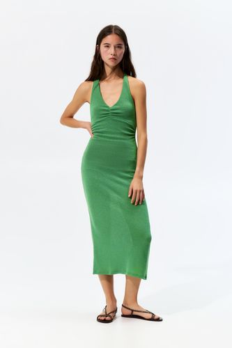 Robe Midi Encolure Américaine Maille - Pull&Bear - Modalova