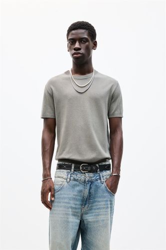 T-Shirt En Maille À Manches Courtes - Pull&Bear - Modalova