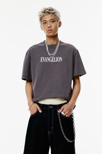 T-Shirt Gris Evangelion - Pull&Bear - Modalova