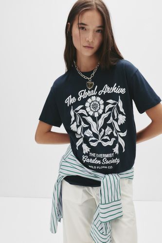 T-Shirt Ésotérique À Fleur - Pull&Bear - Modalova