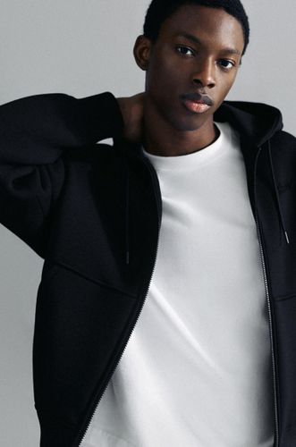 Sweat À Capuche Zippé Effet Néoprène - Pull&Bear - Modalova