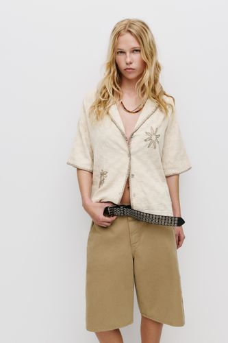 Chemise Rustique À Broderies - Pull&Bear - Modalova