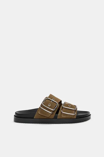 Sandales Plates Boucles Cuir - Pull&Bear - Modalova