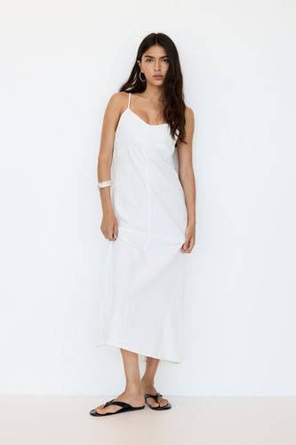 Robe Midi À Bretelles Rustique - Pull&Bear - Modalova