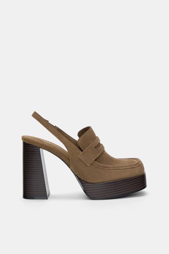 Mocassins Plateforme En Cuir - Pull&Bear - Modalova
