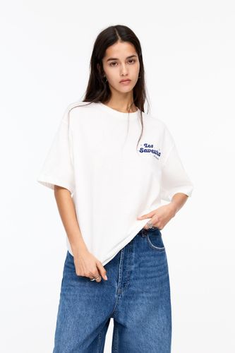 T-Shirt Imprimé Cafétéria - Pull&Bear - Modalova