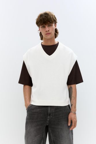 Gilet Sans Manches En Maille Cropped - Pull&Bear - Modalova