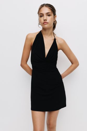 Robe Courte Drapée À Encolure Américaine - Pull&Bear - Modalova