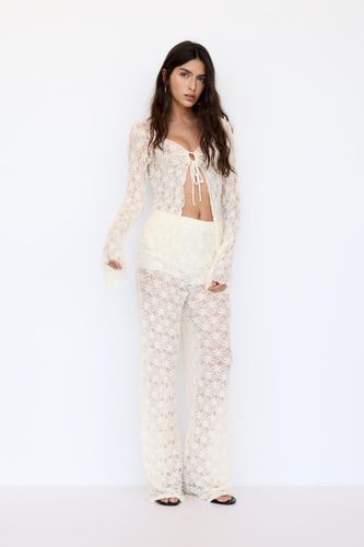 Pantalon Droit En Dentelle - Pull&Bear - Modalova