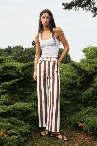 Pantalon Droit À Rayures - Pull&Bear - Modalova