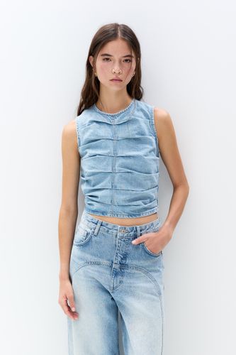 Top En Jean Avec Fronces - Pull&Bear - Modalova