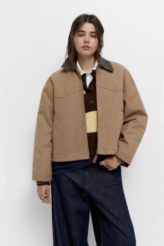 Veste À Col Combiné Zippée - Pull&Bear - Modalova