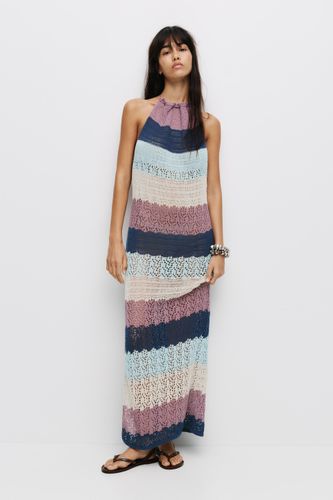 Robe Midi Crochet Rayures - Pull&Bear - Modalova