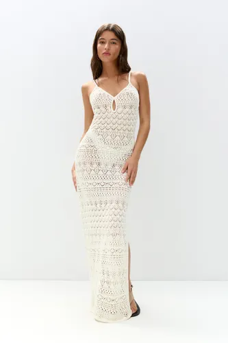 Robe Midi En Crochet À Bretelles - Pull&Bear - Modalova