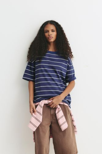 T-Shirt Bleu Rayures - Pull&Bear - Modalova