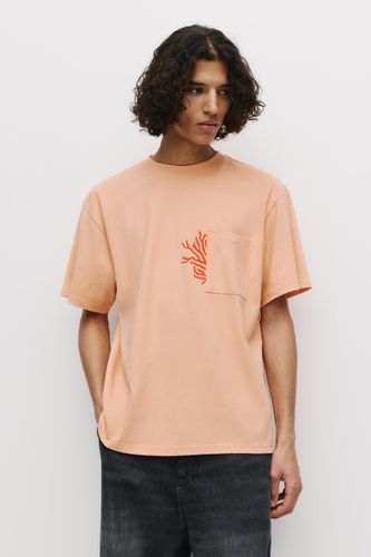 T-Shirt Orange À Poche - Pull&Bear - Modalova
