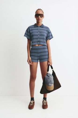 Polo En Maille À Rayures - Pull&Bear - Modalova