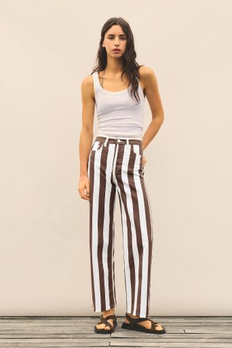 Pantalon Droit À Rayures - Pull&Bear - Modalova