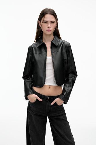 Blouson Cropped En Similicuir - Pull&Bear - Modalova
