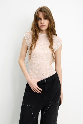 Body À Manches Courtes En Dentelle - Pull&Bear - Modalova