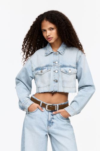 Veste En Jean Cropped - Pull&Bear - Modalova