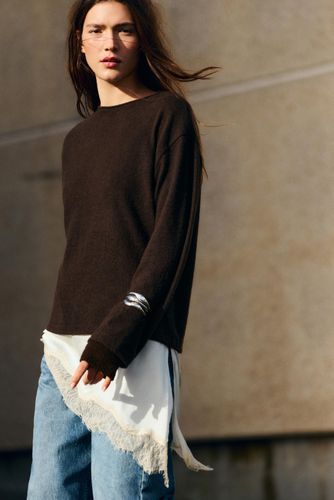 Pull Fin En Dentelle Combinée - Pull&Bear - Modalova