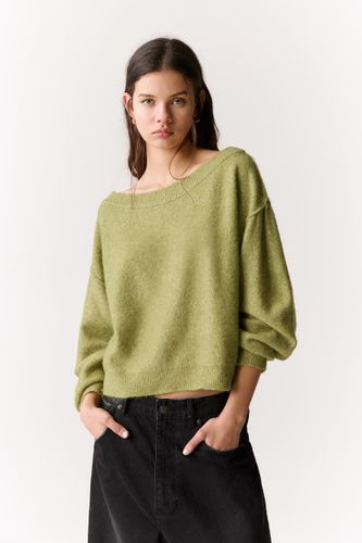 Pull En Maille À Col Bateau - Pull&Bear - Modalova