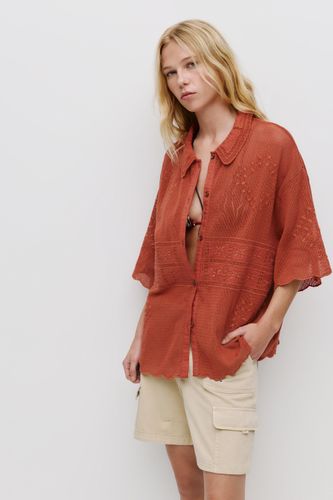 Chemise Maille Brodée - Pull&Bear - Modalova