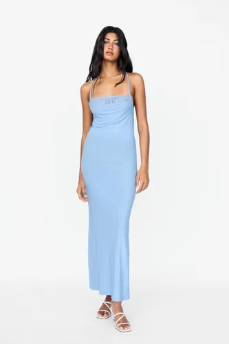 Robe Midi À Bretelles Drapée - Pull&Bear - Modalova