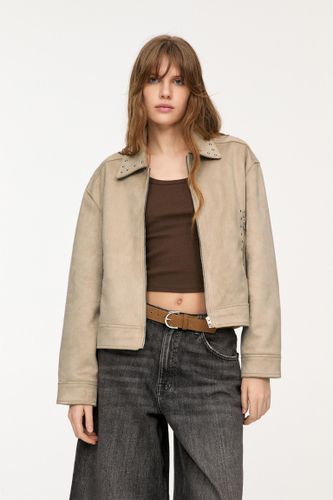 Veste En Suédine À Clous - Pull&Bear - Modalova